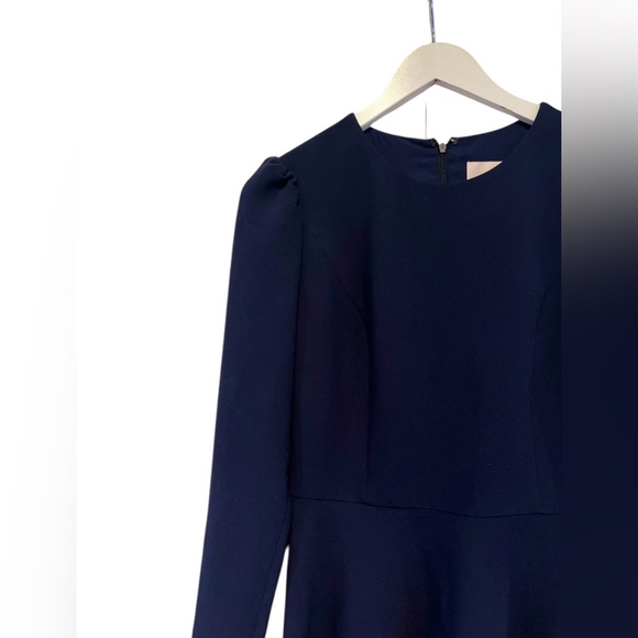 GAL MEETS GLAM NWOT Navy Blue Celeste Dress Size 6 Long Sleeve Fit & Flare Chic - Picture 7 of 14